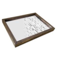 Tablero rectangular con tometas impresas efecto 3D Caupona 30 x 40 cm Pino MDF Blanco