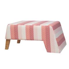 Pouf Sedens Tissu rayures chevrons nuance Rouge