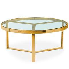 Prisma salontafel transparant glas en gouden poten