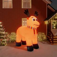 Renne de Noël gonflable géant avec LED Larbaud H400cm Tissu Orange