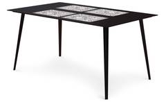 Table magnétique rectangulaire 150x90cm Bipolart Métal Noir avec 4 Sets de table Carreaux de ciment vintage