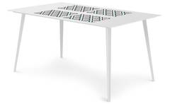 Table magnétique rectangulaire 150x90cm Bipolart Métal Blanc avec 4 Sets de table Losanges