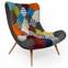 Fauteuil scandinave Romilly Tissu Patchwork