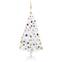 Künstlicher Weihnachtsbaum Weiß Auris H150cm mit LEDs und Kugeln Gold