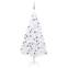 Albero di Natale artificiale Auris bianco H180cm con LED e palline argentate