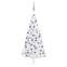 Albero di Natale artificiale Auris bianco H300cm con LED e palline argentate