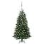 Sapin de Noël artificiel LED Levia H180cm Vert avec boules Argent