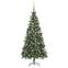 Künstlicher Weihnachtsbaum Majesty Gebleichtes Grün H210cm mit glitzernden Tannenzapfen und goldenen Kugeln