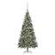 Künstlicher Weihnachtsbaum Majesty Gebleichtes Grün H210cm mit glitzernden Tannenzapfen und Kugeln Roségold