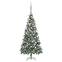 Künstlicher Weihnachtsbaum Majesty Gebleichtes Grün H210cm mit glitzernden Tannenzapfen und Kugeln Silber