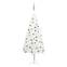 Cindi witte LED kerstboom D75xH120cm met witte en grijze ballen