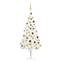 LED-Weihnachtsbaum Weiß Cindi D75xH120cm mit Kugeln in Gold und Bronze