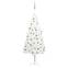 LED-Weihnachtsbaum Weiß Cindi D90xH180cm mit Kugeln Weiß und Grau