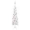 Albero di Natale a LED bianchi Gloria D61xH240cm con palline bianche e grigie