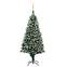 Sapin de Noël artificiel LED Lexine H240cm Vert givré avec pommes de pin et boules Or