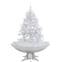 Kerstboom simulatie sneeuwval Fitz H140cm Witte LED ballen Zilver