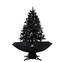 Kerstboom simulatie sneeuwval Fitz H140cm Zwart LED ballen Zilver