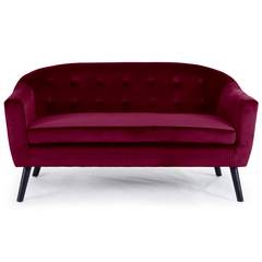 Sofa Savoy 3 plz, terciopelo rojo burdeos