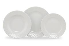 Service de table 18 pièces Krook 100% Porcelaine Blanc