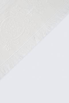  Handdoek medaillon borduurwerk franjes Adire 90 x 150 cm 100 oton Ecru