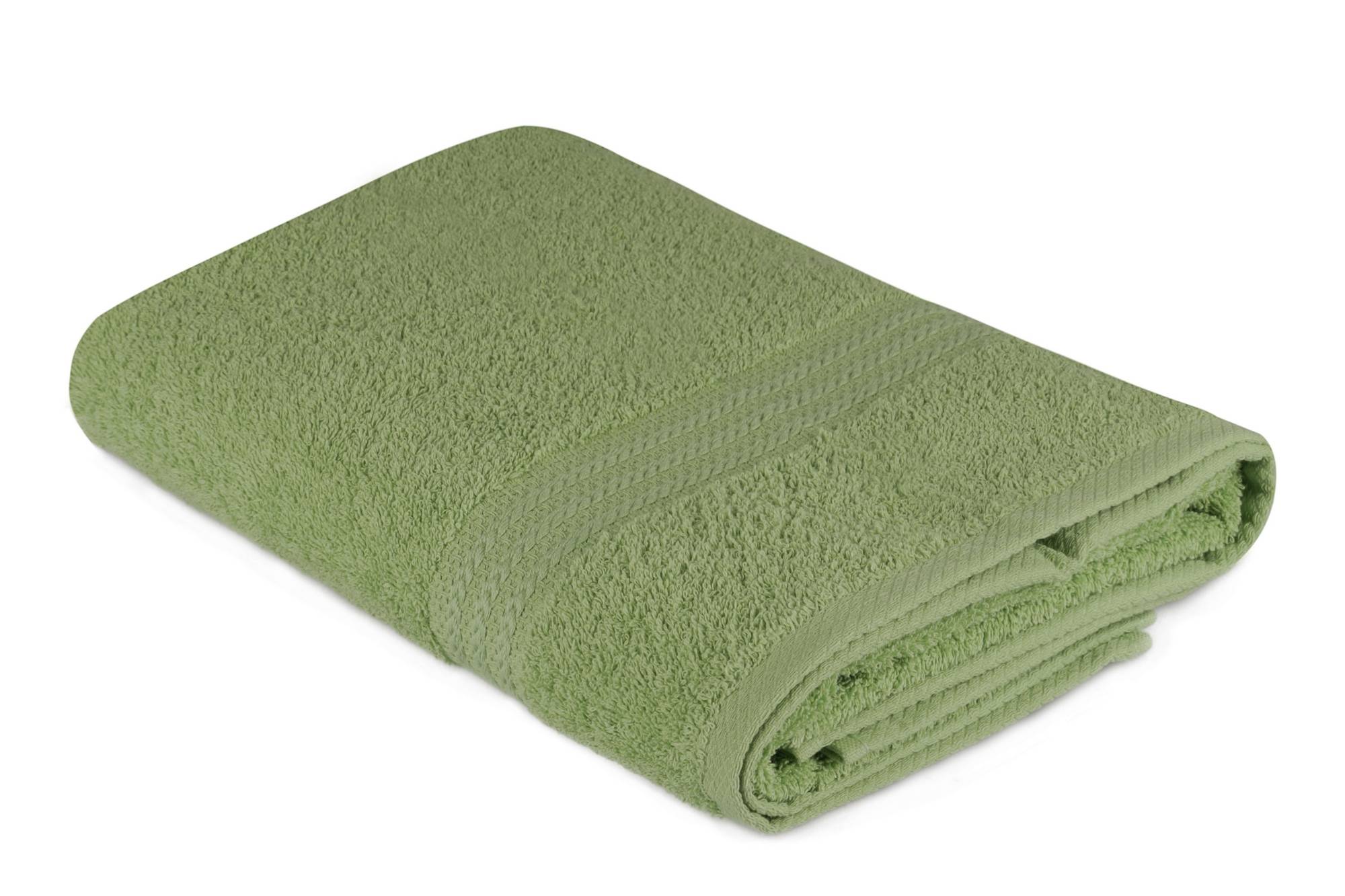 Serviette de bain liteau à trois lignes brodées Sicco 70x140cm 100% Coton Vert