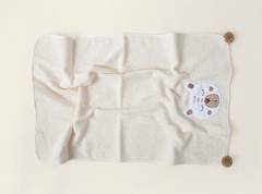 Vellus babyhanddoek 50x75cm 100% katoen Teddybeer design Wit Crèmewit