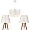 Set di 2 lampade da tavolo con treppiede e 1 sospensione Linya in legno naturale e tessuto beige