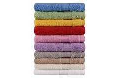 Set de 10 serviettes de toilette liteau à trois lignes brodées Sicco 30x50cm 100% Coton Multicolore