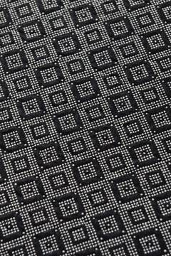 Set de 2 tapis de bain rectangles Equestris maillage Tissu Velours Noir et Gris