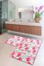 Set de 2 tapis de salle de bain ovales Artem flamants Micro Polyamide Multicolore