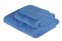 Set de 3 serviettes SIcco 100% Coton Bleu