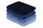Set de 4 serviettes de bain liteau à 3 lignes brodées Vitta 70x140cm 100% Coton nuance de Bleu