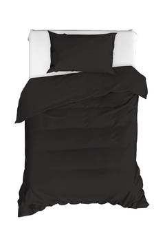 Bettdeckenbezug-Set einfach uni 2 Stück Noctis Baumwolle Renforcé Schwarz