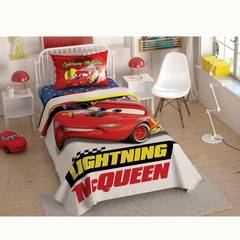 Set jeté de lit d'enfant 3 pièces Stragulum Coton Motif Flash McQueen Multicolore
