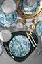 Set vaisselle service dîner 24 pièces Marinus Porcelaine Blanc Gris