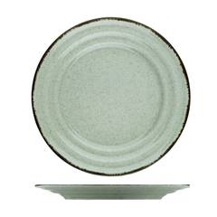 Set vaisselle service dîner 24 pièces Murrina Porcelaine Vert mousse avec point noir motif tourbillon