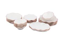 Set vaisselle service dîner 26 pièces Murrina 100% Porcelaine Beige
