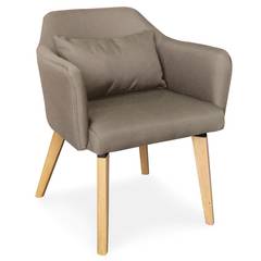 Chaise / Fauteuil scandinave Shaggy Tissu Taupe