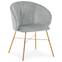 Chaise Smart Velours Argent Pieds Or