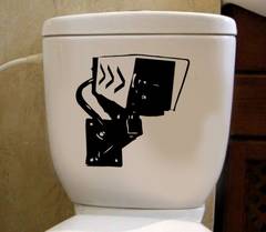 Pegatina WC Balneo Camera Vinilo Negro