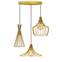3-lamps bedrade hanglamp/plafondlamp Tropaeum Metaal Goud Zwart