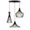 3-lamps bedrade hanglamp/plafondlamp Tropaeum Metaal Zwart Rood