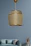 Hanglamp Magdelne D25cm Beige stof en goud metaal
