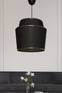 Magdelne hanglamp D25cm Zwart stof en Goud en Zwart metaal