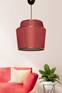 Magdelne hanglamp D25cm Rode stof en Goud en Zwart metaal