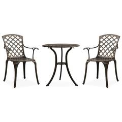 Table   2 chaises de jardin Pervenche Aluminium Bronze