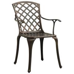 Table + 2 chaises de jardin Pervenche Aluminium Bronze