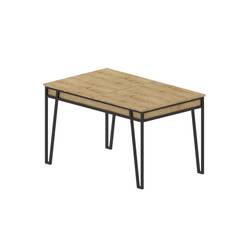 Mesa de comedor extensible Atyps madera roble claro y metal negro