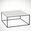 Tavolino Yasamin L75xH43 Wood Effetto marmo Bianco e Metallo Nero