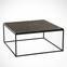 Tavolino Yasamin L75xH43cm Legno effetto marmo nero e metallo nero